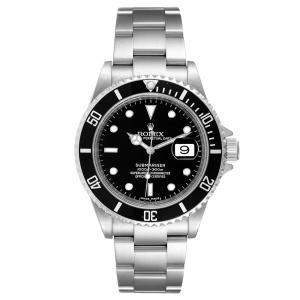 Rolex Black Stainless Steel Submariner 16610 Men's Wristwatch 40 MM