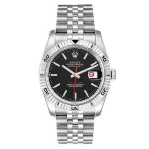 Rolex Black Stainless Steel Datejust Turnograph 116264 Men's Wristwatch 36 MM