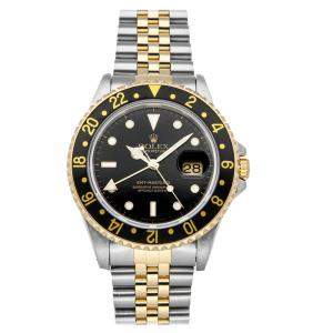 Rolex  Black 18K Yellow Gold and Stainless Steel GMT-Master II 16713 Men's Wristwatch 40 mm