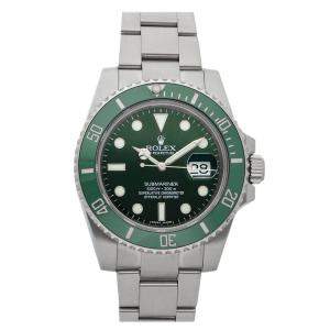 Rolex Green Stainless Steel Submariner 116610LV Men's Wristwatch 40 mm