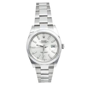 Pre Owned Rolex Silver Stainless Steel Datejust 126300 Men's Wristwatch 41 mm