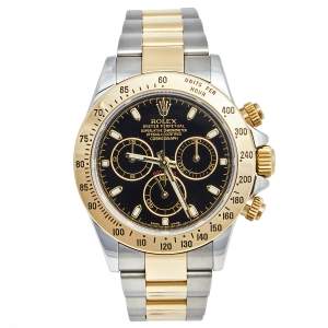 Rolex Black 18k Yellow Gold Stainless Steel Cosmograph Daytona 116523 Men's Wristwatch 40 mm