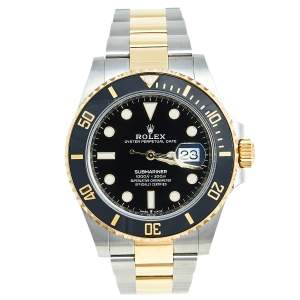Pre Owned Rolex Black Cerachrome 18K Yellow Gold Stainless Steel Submariner M126613LN-0002 Men's Wristwatch 41 mm