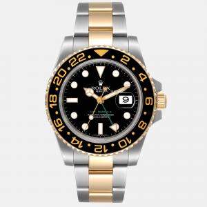 Rolex Black 18K Yellow Gold And Stainless Steel GMT-Master II 116713 Automatic Men's Wristwatch 40 mm