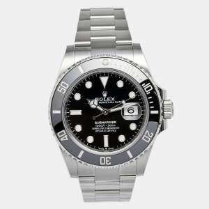Pre Owned Rolex Black Cerachrom Stainless Steel Submariner 126610LN-0001 Men's Wristwatch 41 mm