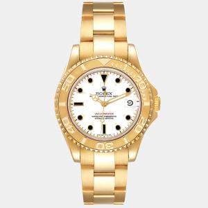 Rolex White Yellow Gold Yacht-Master 68628 Automatic Men's Wristwatch 35 mm