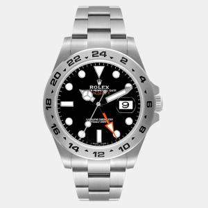 Rolex Black Stainless Steel Explorer II 216570 Automatic Men's Wristwatch 42 mm