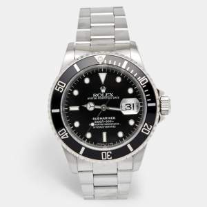 Pre Owned Rolex Black Stainless Steel Submariner 116610 Men's Wristwatch 40 mm
