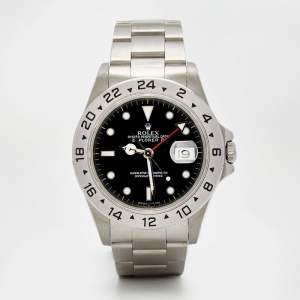 Pre Owned Rolex Black Stainless Steel Explorer II 16570  Men's Wristwatch 40 mm