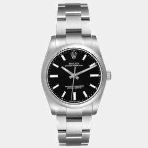 Rolex Black Stainless Steel Oyster Perpetual 124200 Men's Wristwatch 34 mm