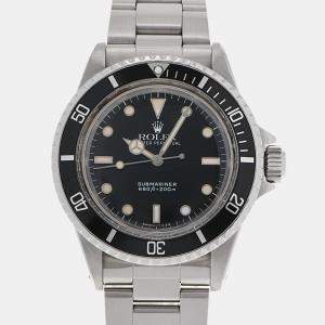 Rolex Black Stainless Steel Submariner 5513 Automatic Men's Wristwatch 40 mm