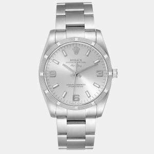 Rolex Silver Stainless Steel Air-King 114210 Men's Wristwatch 34 mm