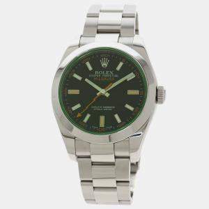 Rolex Black Stainless Steel Milgauss 116400GV Men's Wristwatch 40 mm
