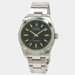 Rolex Black Stainless Steel Milgauss 116400GV Men's Wristwatch 40 mm