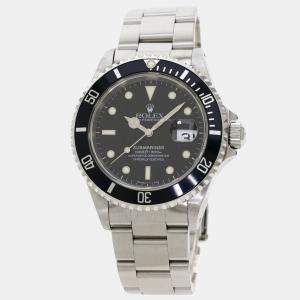 Rolex Black Stainless Steel Submariner 16610 Men's Wristwatch 40 mm