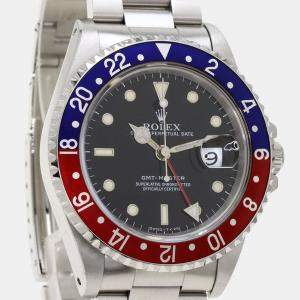 Rolex Black Stainless Steel GMT-Master Pepsi 16700 Men's Wristwatch 40 mm