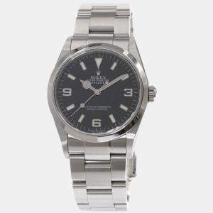 Rolex Black Stainless Steel Explorer 114270 Men's Wristwatch 36 mm
