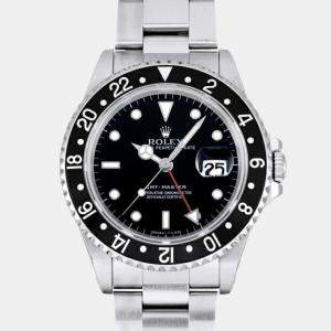 Rolex Black Stainless Steel GMT-Master 16700 Automatic Men's Wristwatch 40 mm