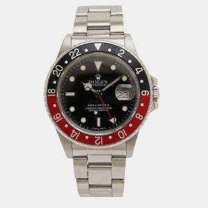 Rolex Black Stainless Steel GMT-Master II 16760 Automatic Men's Wristwatch 39 mm