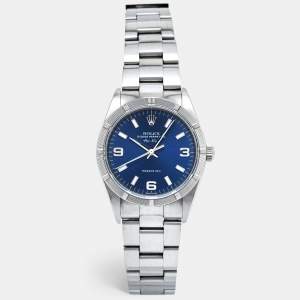 Rolex Blue Stainless Steel Air-King 14010M Men's Wristwatch 34 mm