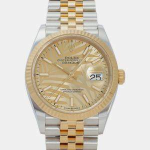 Rolex Gold 18k Yellow Gold And Stainless Steel Datejust 126233 Automatic Men's Wristwatch 36 mm