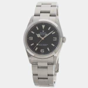 Rolex Black Stainless Steel Datejust 14270 Automatic Men's Wristwatch 36 mm