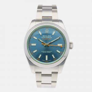 Rolex Blue Stainless Steel Milgauss 116400GV Automatic Men's Wristwatch 40 mm