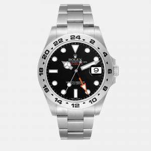 Rolex Explorer II Black Dial Orange Hand Steel Men's Watch 216570 42 mm
