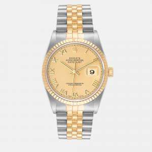 Rolex Datejust Steel Yellow Gold Champagne Dial Men's Watch 16233 36 mm