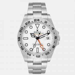 Rolex Explorer II White Dial Orange Hand Steel Men's Watch 216570 42 mm