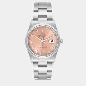 Rolex Datejust 36 Salmon Roman Dial Steel Men's Watch 16220 36 mm