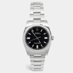Rolex Black Oystersteel Oyster Perpetual 116000-0013 Men's Wristwatch 36 mm