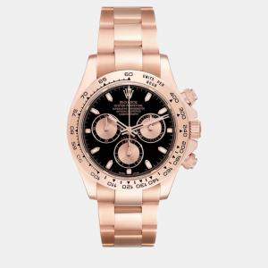 Rolex Daytona Black Dial Rose Gold Mens Watch 116505 40 mm