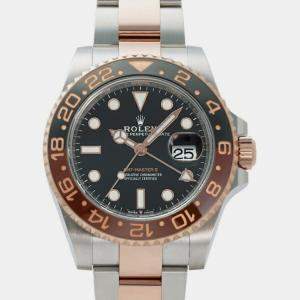 Rolex Black 18k Rose Gold Stainless Steel GMT-Master II 126711CHNR  Automatic Men's Wristwatch 40 mm
