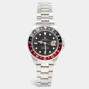 Rolex Black Stainless Steel GMT-Master II 16710 Automatic Men's Wristwatch 40 mm