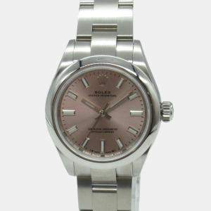 Rolex Pink Stainless Steel Oyster Perpetual 276200 Automatic Men's Wristwatch 28 mm