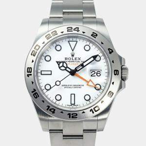 Rolex White Stainless Steel Explorer Ii 216570 Men's Watch 42MM