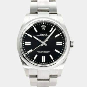 Rolex Oyster Perpetual 124300 Bright Black Dial Watch Men'S Men's Watch 41MM