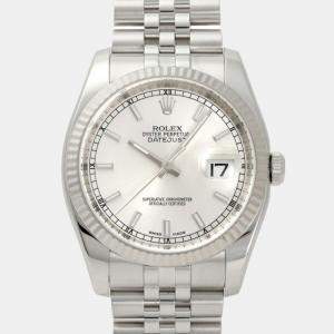 Rolex Silver Stainless Steel Datejust 116234 Men's Watch 36MM