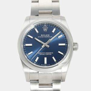 Rolex Blue Stainless Steel Oyster Perpetual 124200 Men's Watch 34MM
