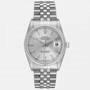 Rolex Datejust Silver Dial Steel White Gold Men's Watch 36 mm