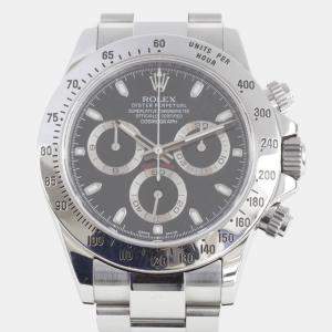 Rolex Silver Stainless Steel Cosmograph Daytona 116520 Automatic Men's Wristwatch 40 mm