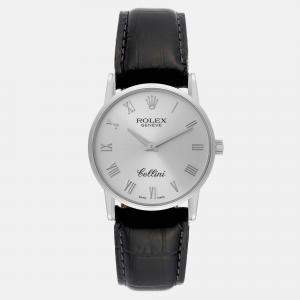 Rolex Cellini Classic Silver Dial White Gold Men's Watch 31.8 mm