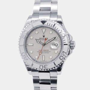 Rolex Silver Platinum Stainless Steel Yacht-Master 16622 Automatic Men's Wristwatch 40 mm