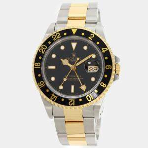 Rolex Black 18k Yellow Gold Stainless Steel GMT-Master II 16713 Automatic Men's Wristwatch 47 mm