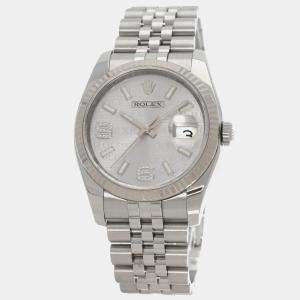 Rolex Silver Stainless Steel Datejust 116234 Automatic Men's Wristwatch 36 mm