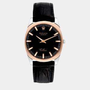 Rolex Cellini Danaos Rose Gold Black Dial Men's Watch 4243 38 mm