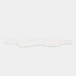 Saint Laurent Paris White Cotton Bow Tie