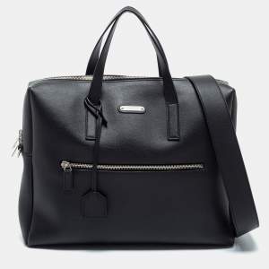 Saint Laurent Black Leather Briefcase