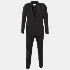 Pre Owned Saint Laurent Paris Black Wool Suit XS